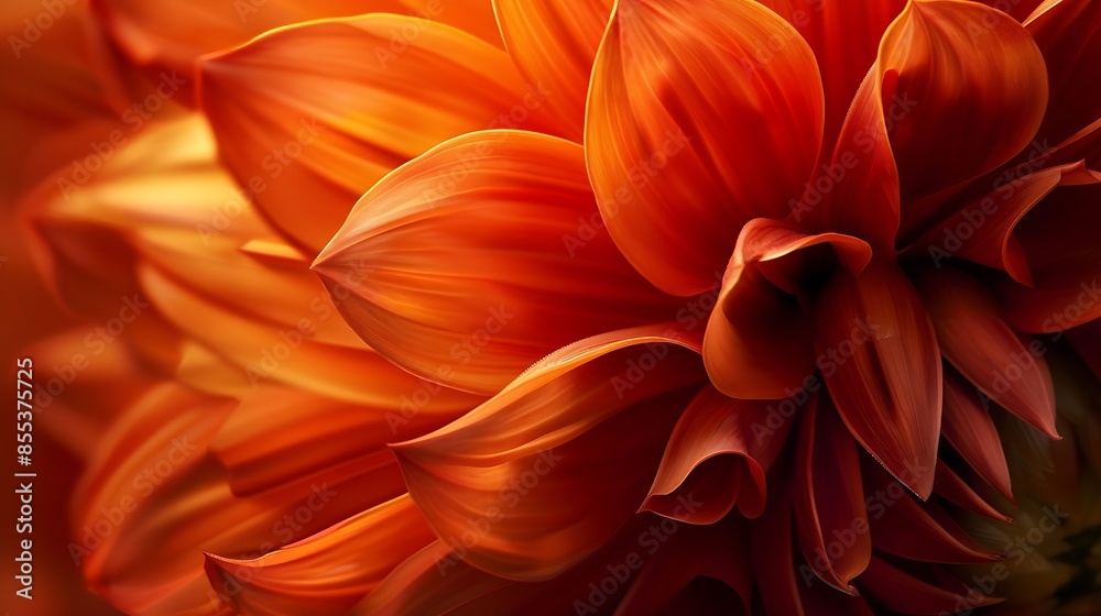 Cascade of petals of an orange Dahlia flower : Generative AI Cascade of petals of an orange Dahlia flower : Generative AI