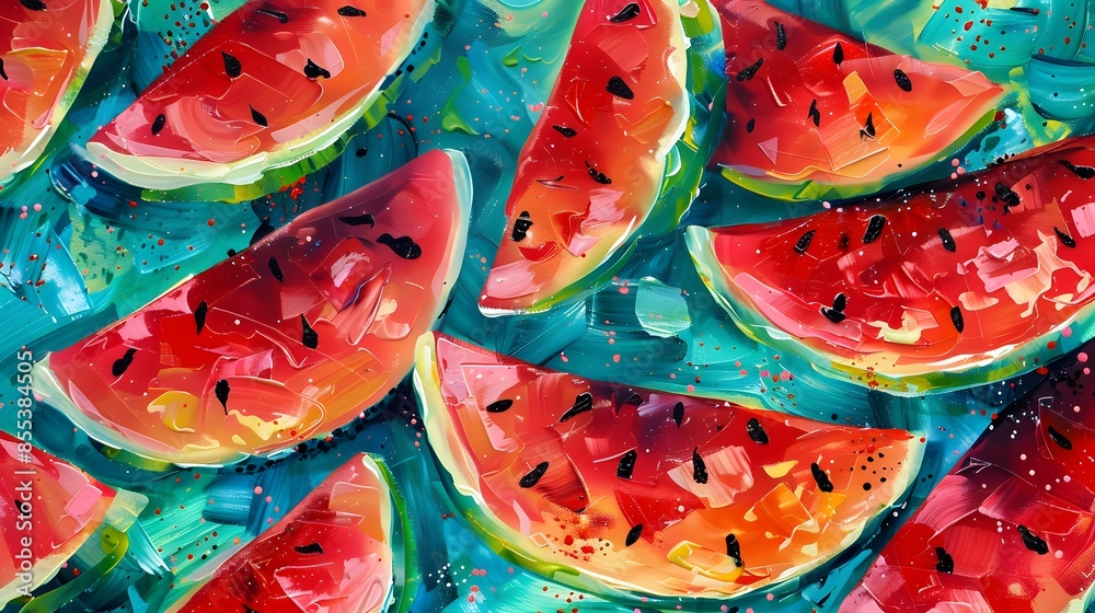 heap of watermelon slices as background. heap of watermelon slices as background.