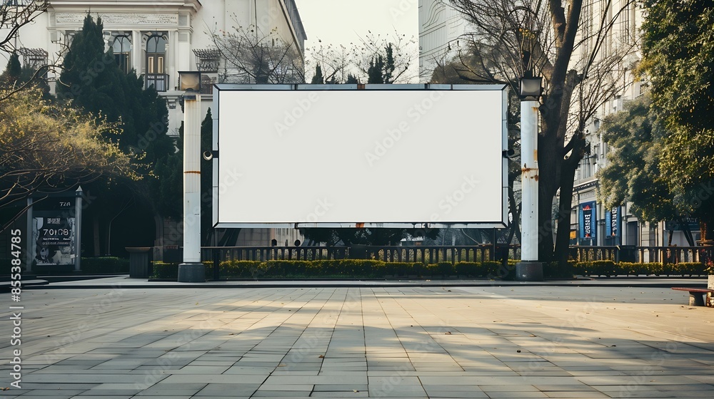 24 sheet Blank billboard as a mock up in urban space for design presentation : Generative AI 24 sheet Blank billboard as a mock up in urban space for design presentation : Generative AI
