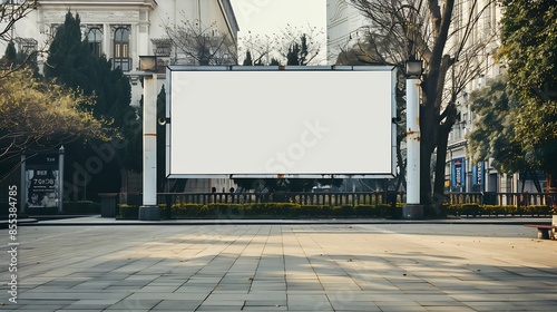 24 sheet Blank billboard as a mock up in urban space for design presentation : Generative AI