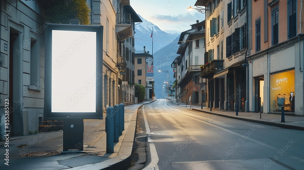 Obraz premium Horizontal display on a street in Chiasso Switzerland : Generative AI