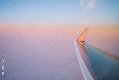 Airplane wing gulfstream g550 private jet antarctica photo