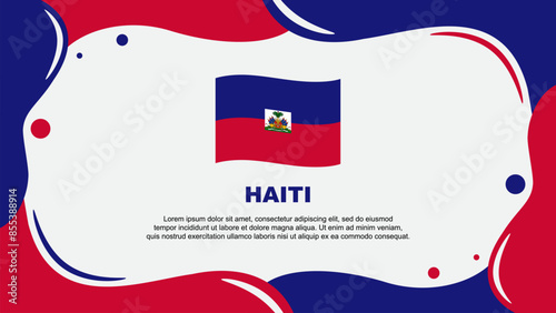 Haiti Flag Abstract Background Flat Design Template. Haiti Independence Day Banner Wallpaper Vector Illustration. Haiti Banner