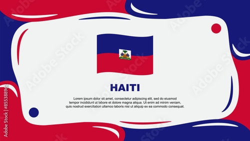 Haiti Flag Abstract Background Flat Design Template. Haiti Independence Day Banner Wallpaper Vector Illustration. Haiti Illustration