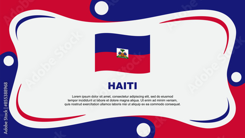 Haiti Flag Abstract Background Flat Design Template. Haiti Independence Day Banner Wallpaper Vector Illustration. Haiti Independence Day
