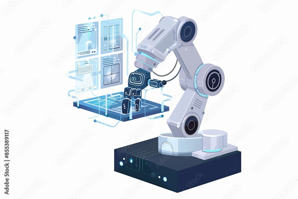 Conceptual Technology Flat Illustration created with Generative AI Conceptual Technology Flat Illustration created with Generative AI