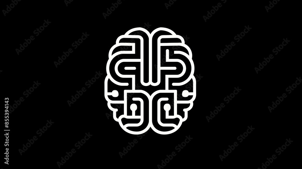 A black and white image of brain A black and white image of brain