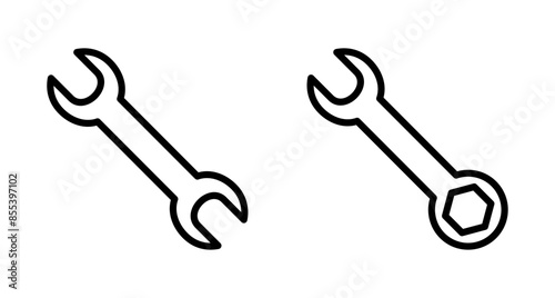 wrench icon vector isolated on white background. Wrench vector icon. Spanner symbol