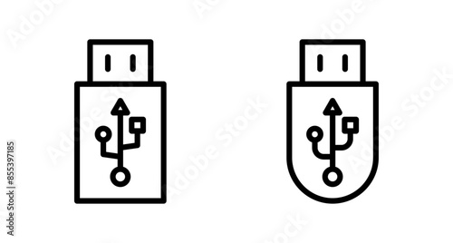 Usb icon vector isolated on white background. Flash disk icon vector