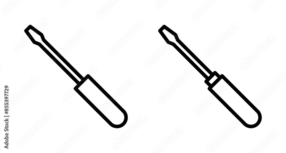 Screwdriver icon vector isolated on white background. Screwdriver vector icon Screwdriver icon vector isolated on white background. Screwdriver vector icon