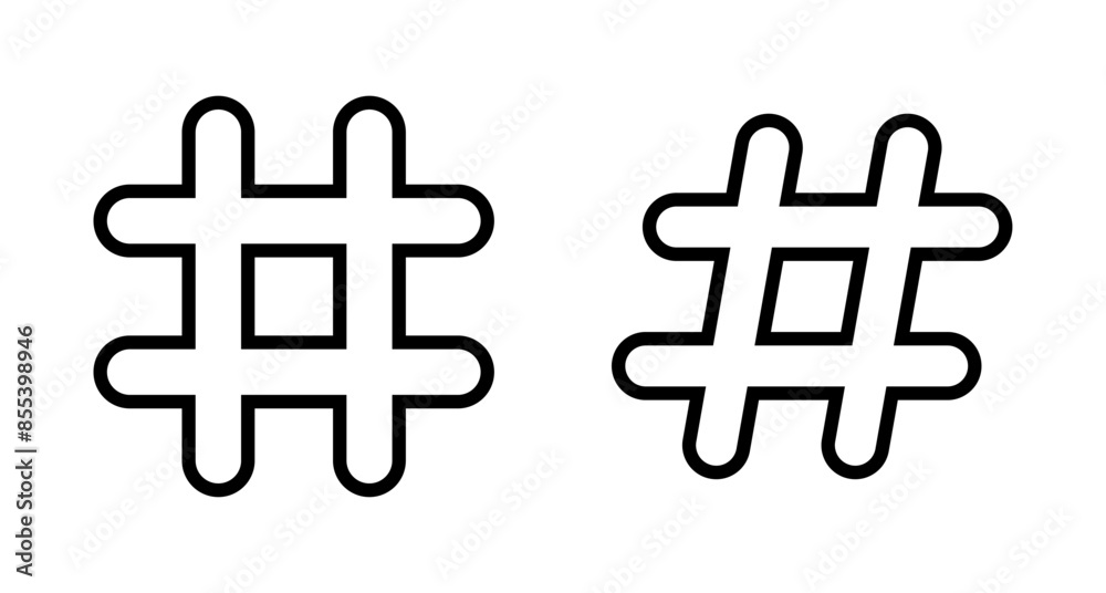 Obraz premium Hashtag icon vector isolated on white background. hashtag vector icon