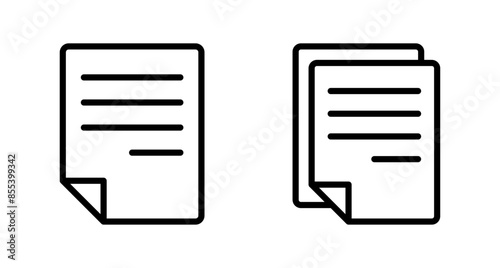 Document icon vector isolated on white background. Paper icon. File Icon