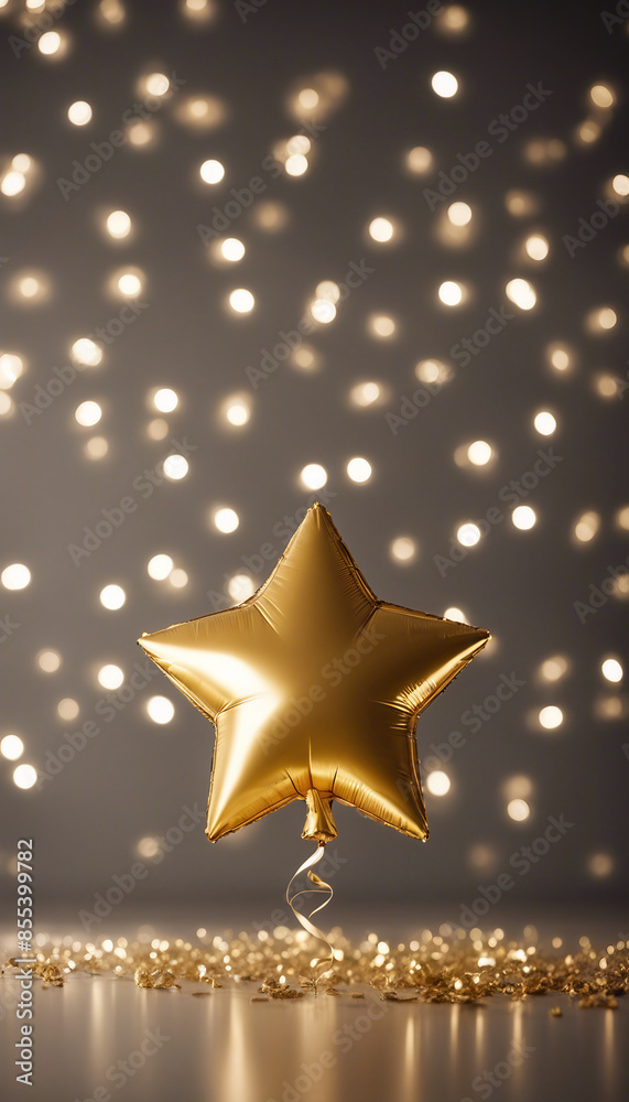 Gold star balloon for party and celebration Gold star balloon for party and celebration