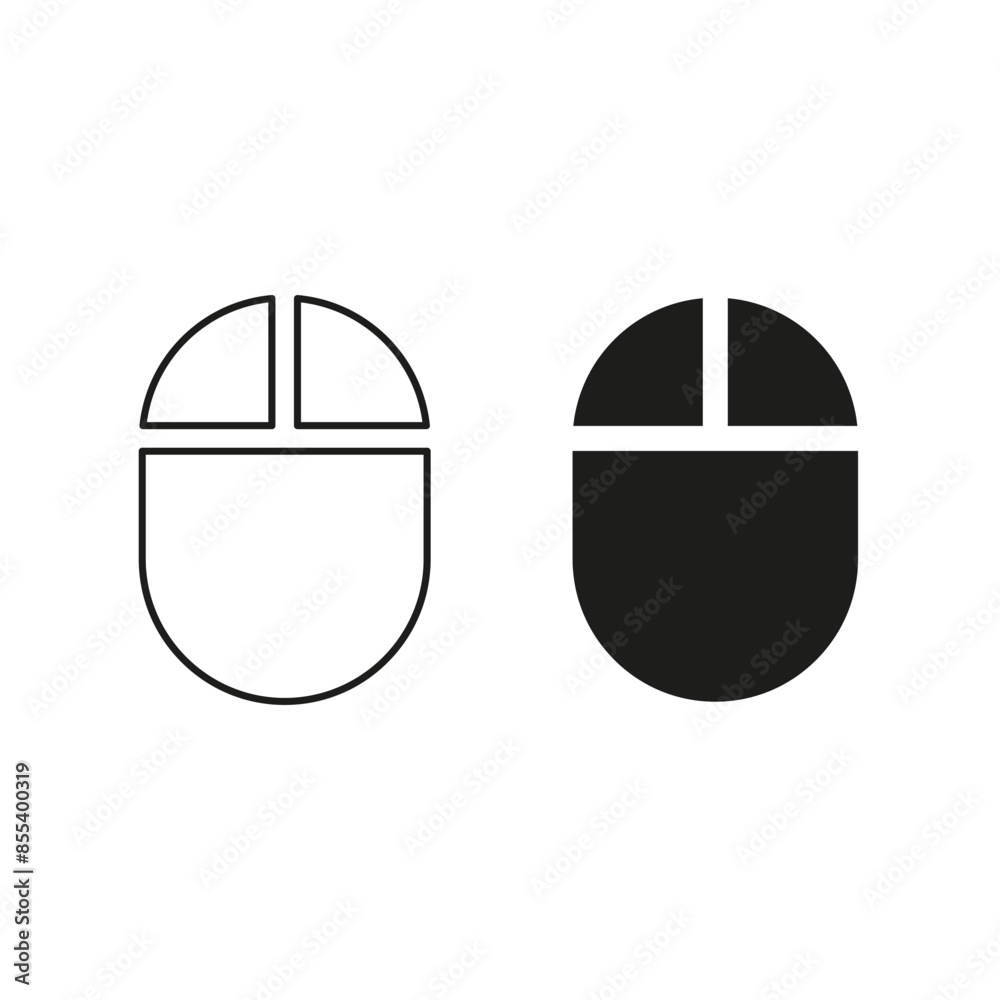 Computer mouse icons. Black and white. Vector graphic. Computer mouse icons. Black and white. Vector graphic.