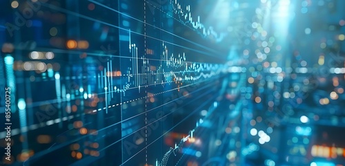 Wallpaper Mural Financial stock market chart background in flat vector graphics design illustration - Generative AI Torontodigital.ca