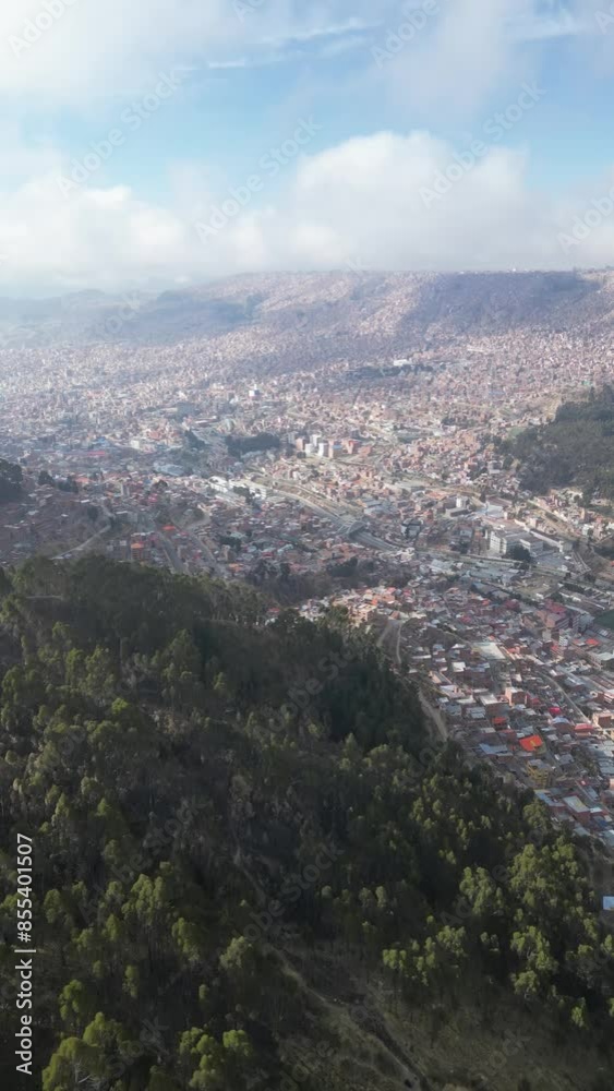 Aerial video over the capital city of La Paz in Blovia, South America Aerial video over the capital city of La Paz in Blovia, South America
