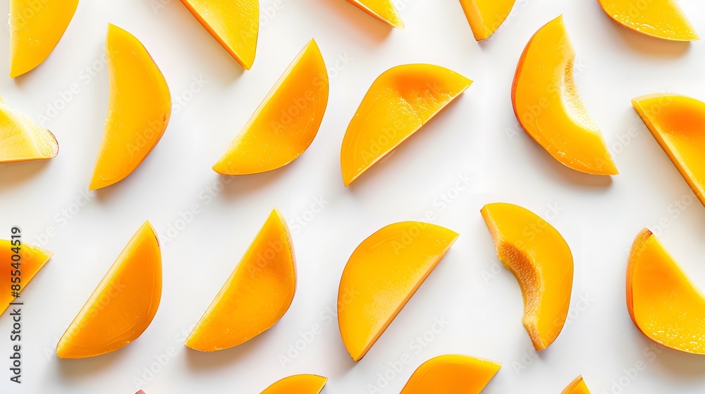 mango slices isolated on the white background. mango slices isolated on the white background.