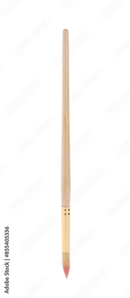Paint brush with wooden handle isolated on white Paint brush with wooden handle isolated on white