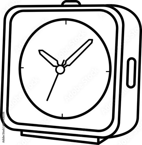 Table clock outline illustration vector