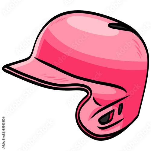 Photography Pink Baseball Helmet Vector Illustration