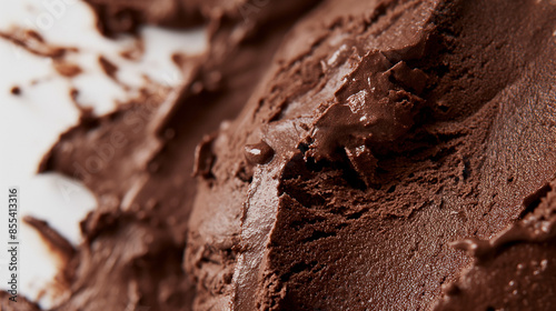 Wallpaper Mural Indulgent dark chocolate ice cream, a closeup image of indulgent dark chocolate ice cream, its deep color and smooth texture set against a white backdrop Torontodigital.ca