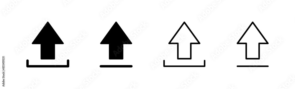 Fototapeta premium Upload icon set. load data symbol