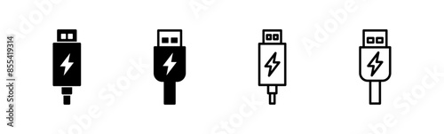 Usb icon set. Flash disk icon vector