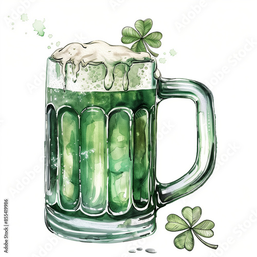 Close up of glass of delicious light lager beer and hop. White isolated background. Brewery industry. Craft beer production
