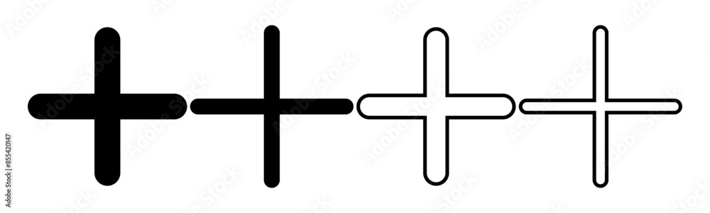 Obraz premium Plus Icon set. Add plus icon