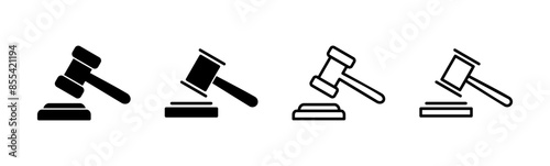 Gavel icon set. judge gavel icon vector. law icon vector. auction hammer