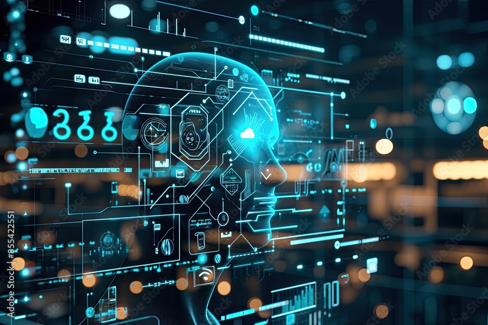 a robot is standing on a tablet with a lot of people around it, Develop an AI-powered personalization engine for online shops a robot is standing on a tablet with a lot of people around it, Develop an AI-powered personalization engine for online shops