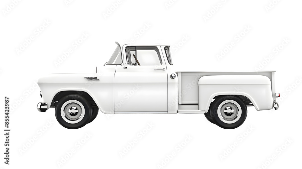 old truck isolated on white