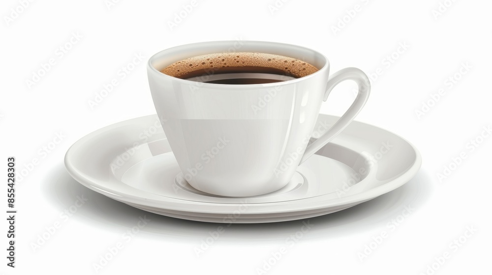 Cup of Coffee on Saucer, Generative AI Cup of Coffee on Saucer, Generative AI