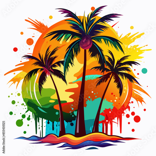 summer sunset t shirt design