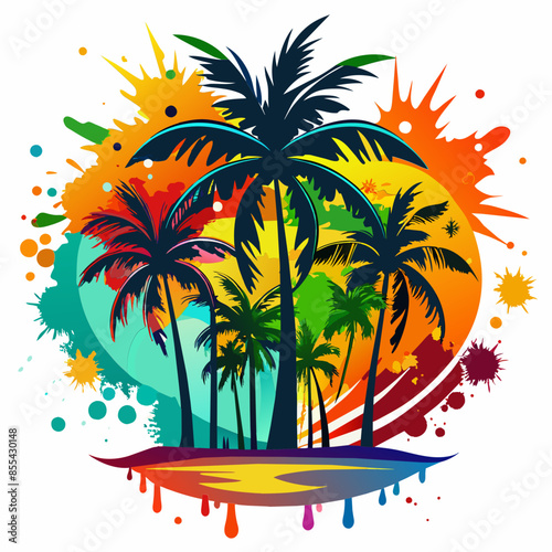 summer sunset t shirt design