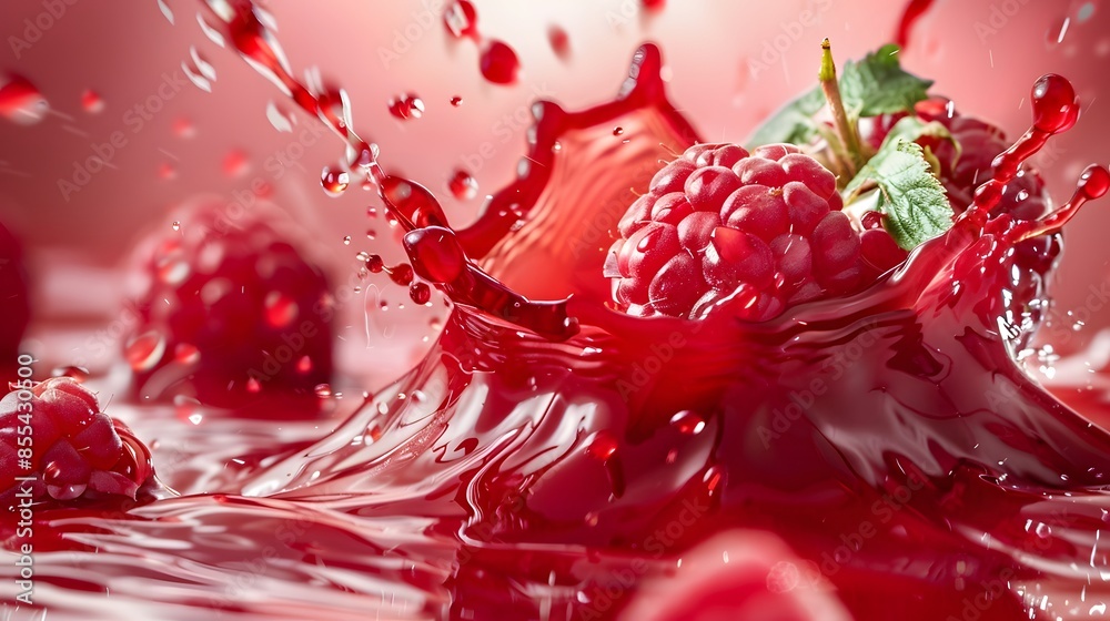 Juice splashes out from cutted strawberries on a white background Juice splashes out from cutted strawberries on a white background