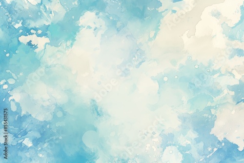 Abstract Watercolor Background with Blue and White Hues