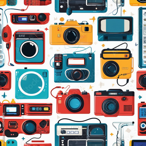 gadget illustration pattern background