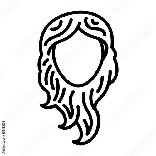 Hair Transplant concept, Follicular Unit Extraction or Artificial Wig vector icon design, Cosmetology or Cosmetologist Symbol,esthetic beauty outline Sign, Beauty treatment stock illustration