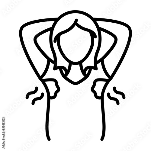 armpit or arm pit fat concept, underarm area lump and hair vector icon design, Cosmetology or Cosmetologist Symbol,esthetic beauty outline Sign, Beauty treatment stock illustration