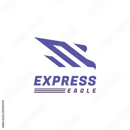 Express Eagle logo design. an eagle that is swooping down sharply with a simple minimalist concept.