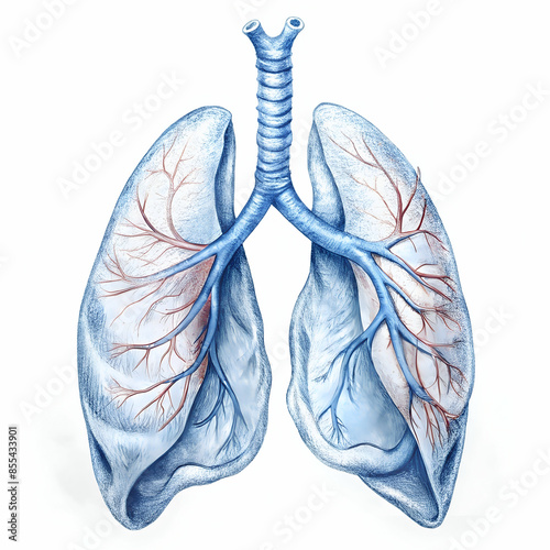 Human Lung Anatomy Sketch
