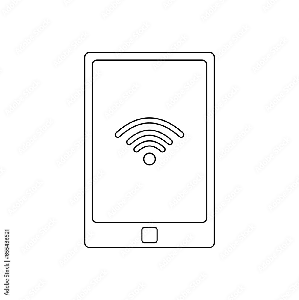 phone icon with wifi signal on the screen. phone icon signal. phone icon with line style phone icon with wifi signal on the screen. phone icon signal. phone icon with line style