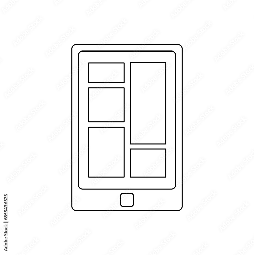 phone icon with app and widget on home screen. phone icon with line style phone icon with app and widget on home screen. phone icon with line style