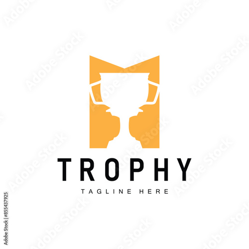 Championship Cup Trophy Logo Illustration Award Winner Template Design
