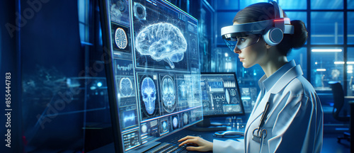 Banner doctor using augmented reality for brain research in advanced lab