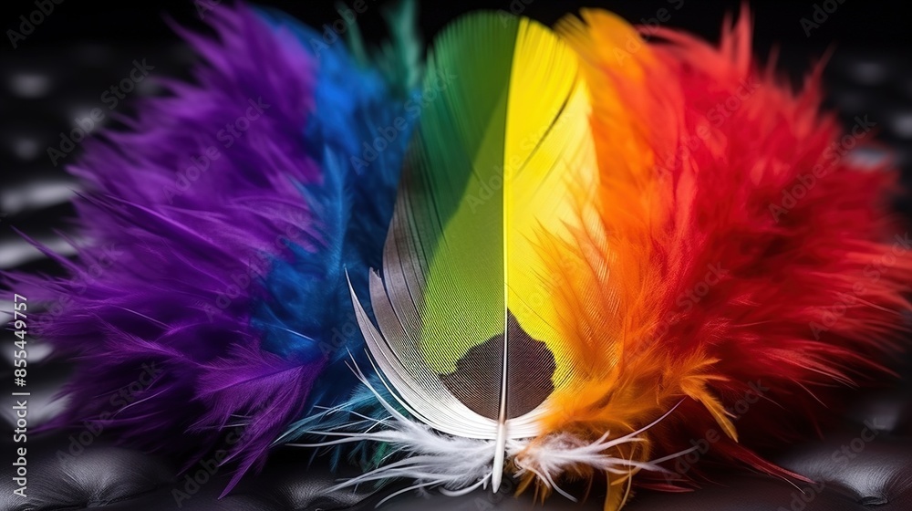 Obraz premium colorful feathers background