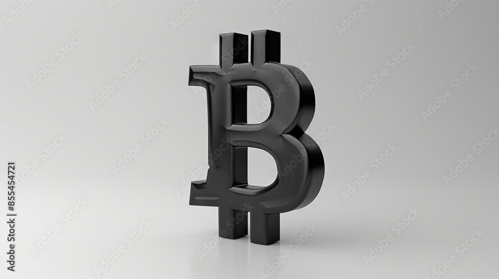 Obraz premium 3D sign logo of bitcoin