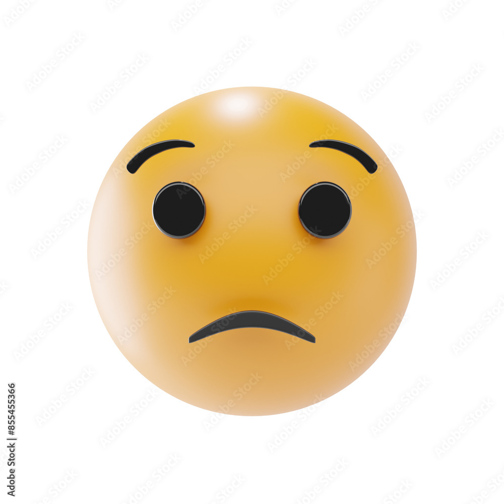worried face emoji 3d icon and illustration worried face emoji 3d icon and illustration