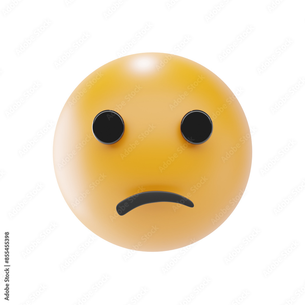 confused face emoji 3d icon and illustration
